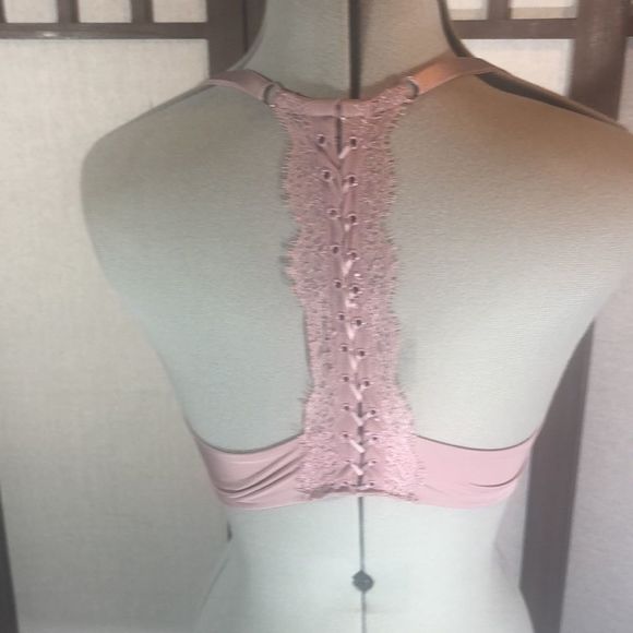 Victoria Secret “So Obsessed “ 34 D push up mauve lacey razor back faux laced - Picture 3 of 13